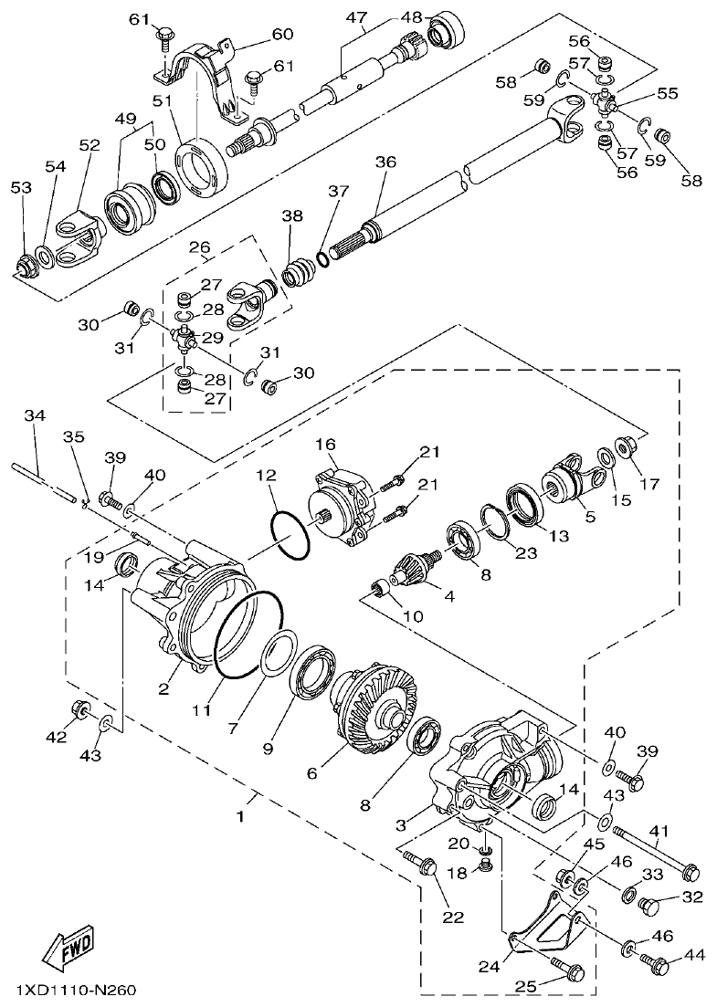Yamaha VIKING1XP9_2014 FRONT DIFFERENTIAL parts diagram